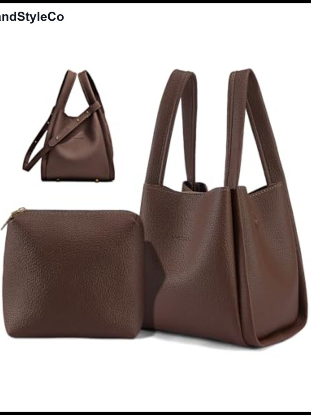Small Vegan Leather Bucket Bag Crossbody Purse with Adjustable Strap